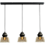 Hanglamp Opaco 3-lichts mat zwart 100x8cm 3x glas smoke Ø22x21cm - MASTERLIGHT