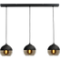 Hanglamp Opaco 3-lichts mat zwart 100x8cm 3x glas smoke Ø20x20cm - MASTERLIGHT