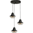 Hanglamp Opaco 3-lichts mat zwart base Ø35cm 3x glas smoke Ø24x20cm - MASTERLIGHT