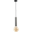 Hanglamp Tomasso 1-lichts mat zwart E27 - Ø45x250mm -  zwarte stoffen kabel 200cm - MASTERLIGHT