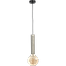 Hanglamp Tomasso 1-lichts mat nikkel E27 - Ø45x250mm -  zwarte stoffen kabel 200cm - MASTERLIGHT