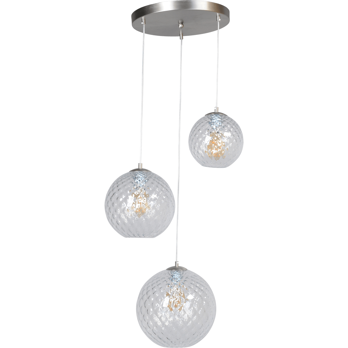 Hanglamp Baloton 3-lichts mat nikkel Ø35cm