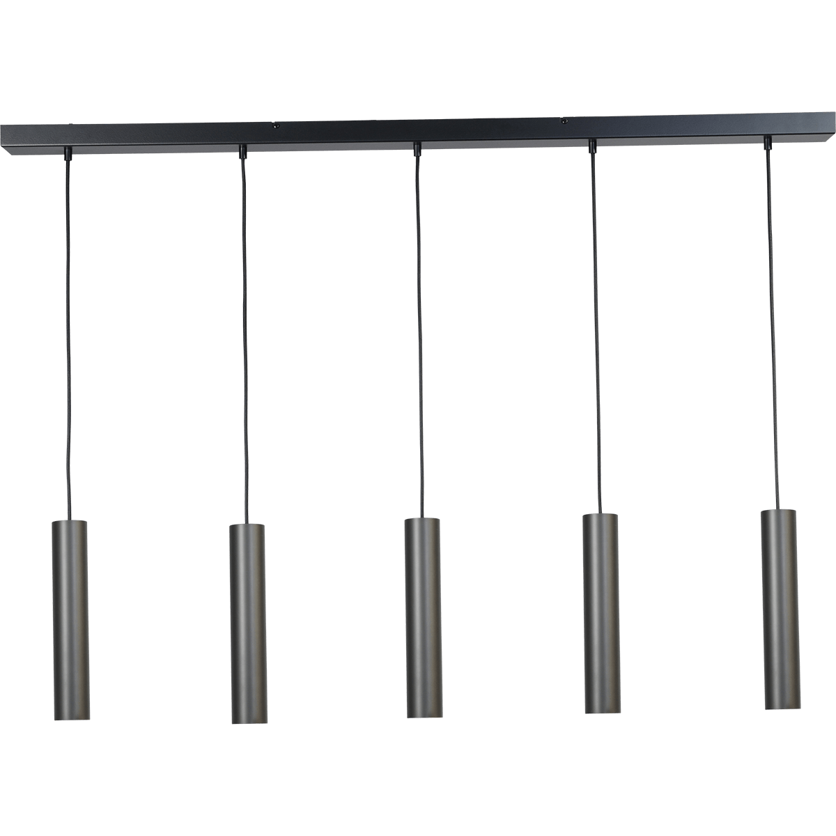 Hanglamp Run 5-lichts mat zwart