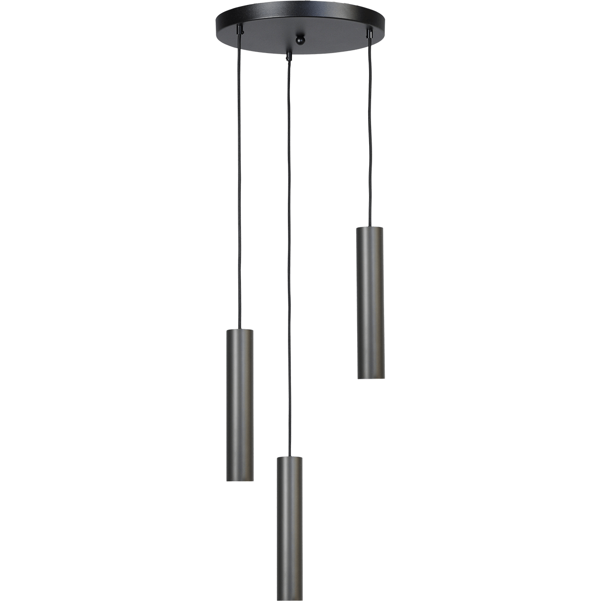 Hanglamp Run 3-lichts mat zwart