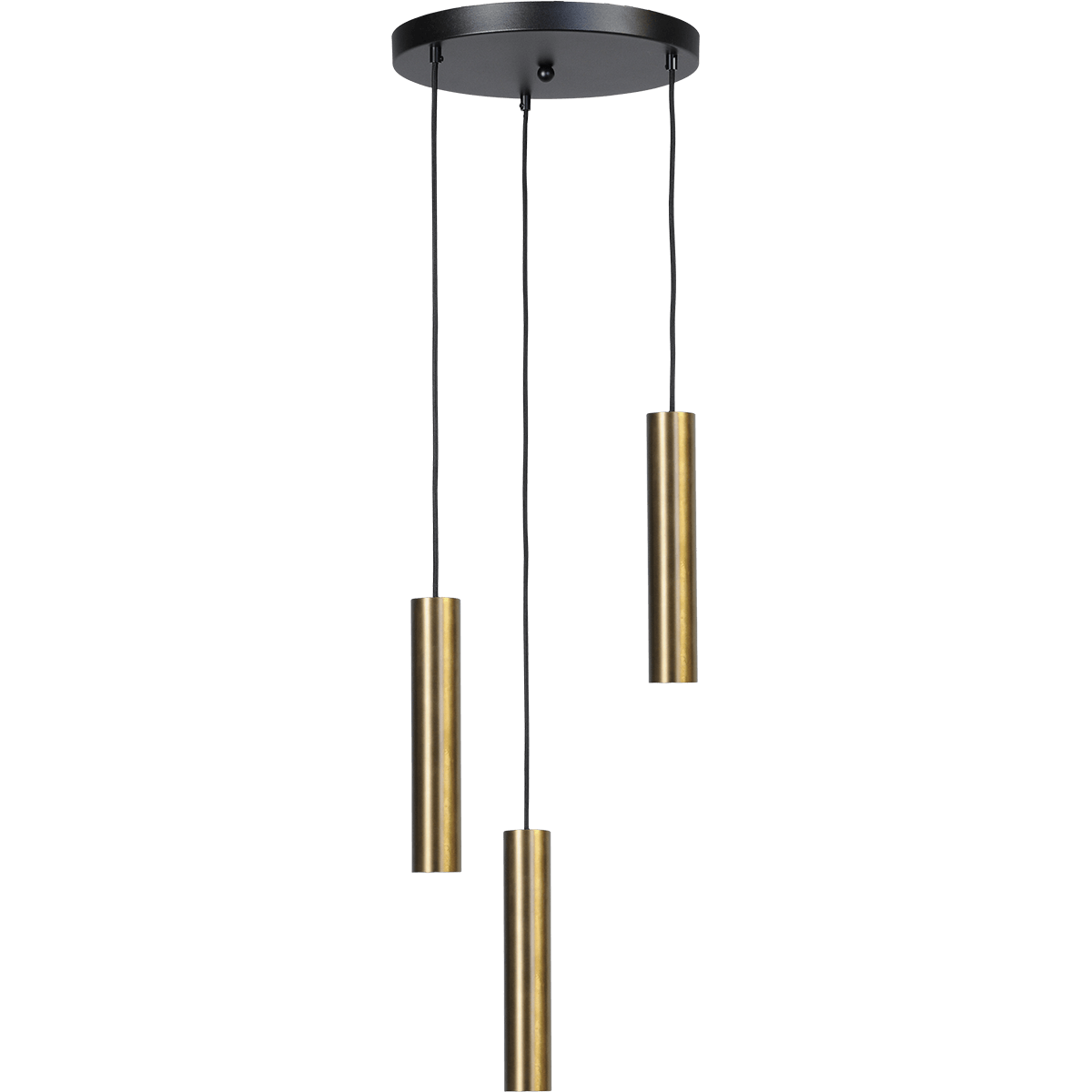 Hanglamp Run 3-lichts antiek messing