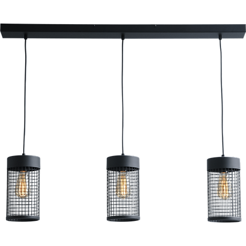 Industriële hanglamp Cage 3-lichts Ø13cm zwart