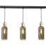 Hanglamp Bounty 3-lichts mat zwart/mat goud 100x8cm - 3x glas smoke 62260-05-5 - MASTERLIGHT