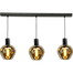 Hanglamp Bounty 3-lichts mat zwart 100x8cm - 3x glas smoke 62260-05-3 - MASTERLIGHT