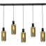 Hanglamp Bounty 5-lichts mat zwart 130x8cm - 5x E27 hanger mat zwart - 5x glas smoke 62260-05-5 - MASTERLIGHT