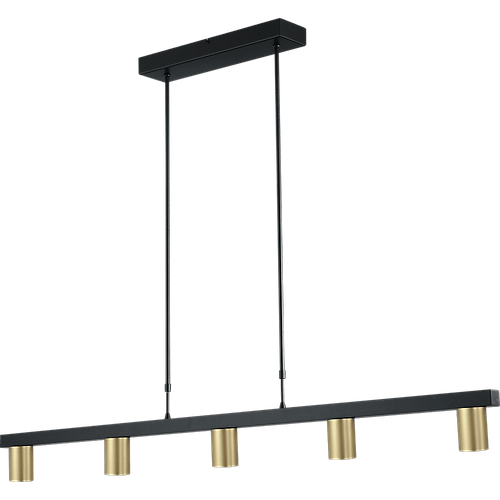 Hanglamp Bounce zwart/mat goud 5-lichts - breedte 130cm - exclusief 5x GU10 - MASTERLIGHT