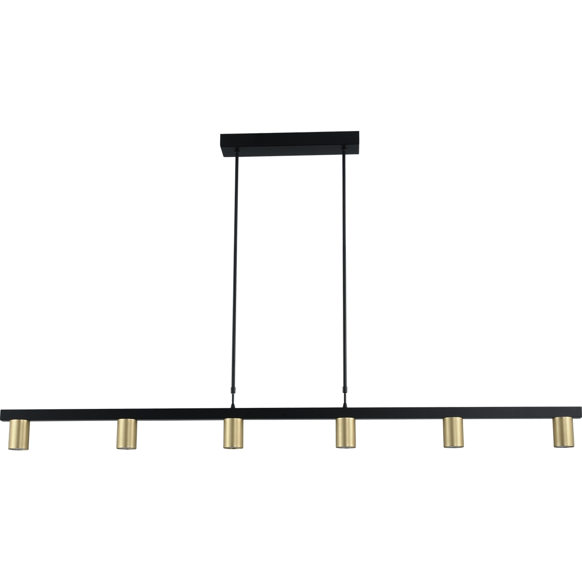 Hanglamp Bounce zwart/mat goud 6-lichts - breedte 160cm - exclusief 6x GU10 - MASTERLIGHT