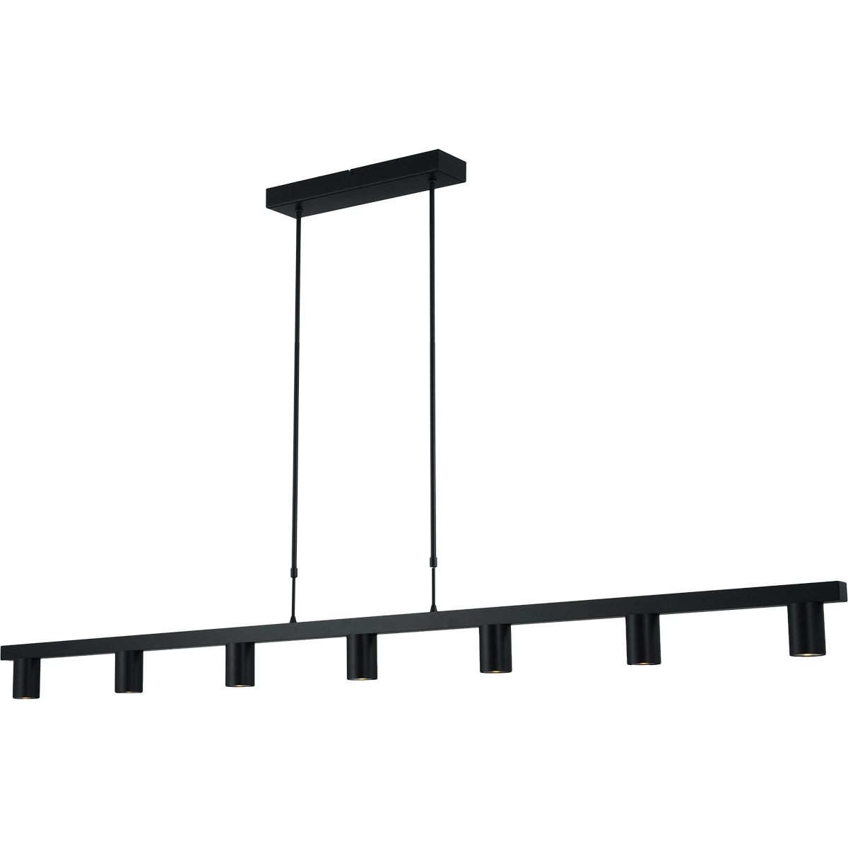 Hanglamp Bounce zwart/zwart 7-lichts - breedte 180cm - exclusief 7x GU10 - MASTERLIGHT