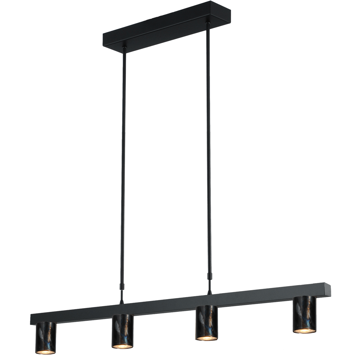 Hanglamp Bounce zwart/dappled oil 4-lichts - breedte 100cm - exclusief 4x GU10 - MASTERLIGHT