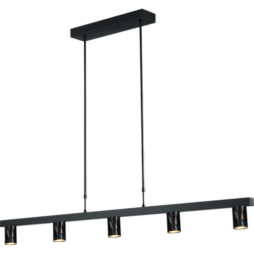 Hanglamp Bounce zwart/dappled oil 5-lichts - breedte 130cm - exclusief 5x GU10 - MASTERLIGHT