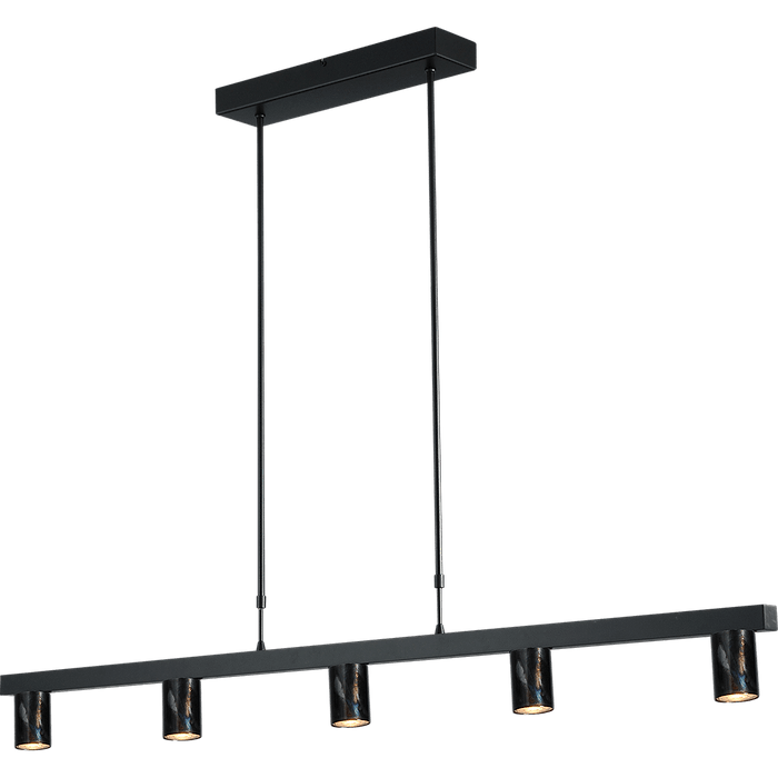 Hanglamp Bounce zwart/dappled oil 5-lichts - breedte 130cm - exclusief 5x GU10 - MASTERLIGHT