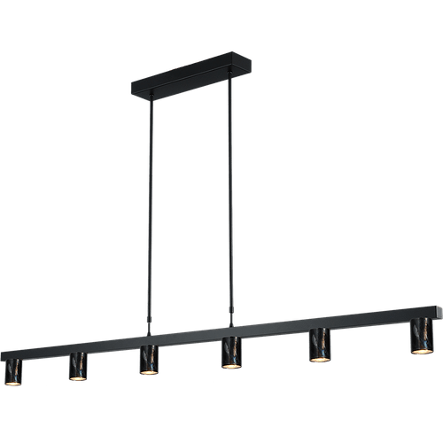 Hanglamp Bounce zwart/dappled oil 6-lichts - breedte 160cm - exclusief 6x GU10 - MASTERLIGHT