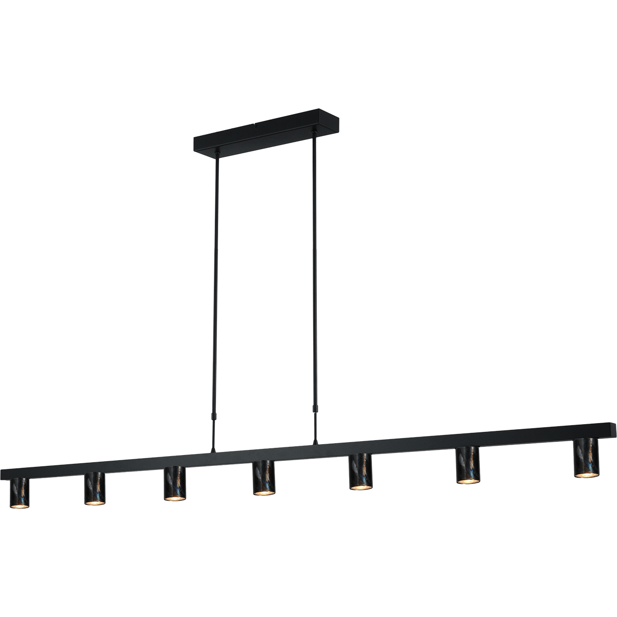 Hanglamp Bounce zwart/dappled oil 7-lichts - breedte 180cm - exclusief 7x GU10 - MASTERLIGHT