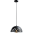 Industriële hanglamp Larino Grid Ø30cm gunmetal buitenkant