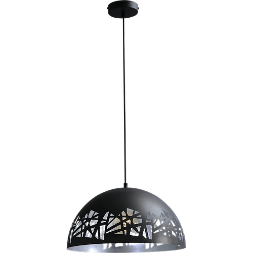 Industriële hanglamp Larino Grid Ø40cm gunmetal buitenkant