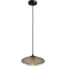 Hanglamp Bottega 1-lichts zwart - kabel 150cm - glas smoke Ø30cm - MASTERLIGHT
