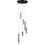 Hanglamp Flute 6-lichts zwart/dappled oil Ø35cm