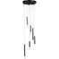 Hanglamp Flute 6-lichts zwart/dappled oil Ø35cm