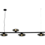 Hanglamp Hoseki 4-lichts zwart 160cm - 3x down 1x up - 3x glas smoke Ø28cm + 1x Ø23cm - stalen draad - MASTERLIGHT