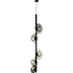 Hanglamp Hoseki 5-lichts zwart 160cm - 3x left 2x right - 3x glas smoke Ø23cm + 2x Ø28cm - stalen draad 150cm - MASTERLIGHT
