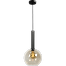 Hanglamp Bella -  1-lichts mat zwart - glas smoke Ø25cm - zwarte pvc kabel 150cm - MASTERLIGHT