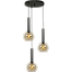 Hanglamp Bella -  3-lichts mat zwart Ø35cm - zwarte pvc kabel 150cm + glas 3x 62260-05-20-20 -  - MASTERLIGHT