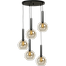 Hanglamp Bella -  5-lichts mat zwart Ø50cm - zwarte pvc kabel 350cm + glas 5x 62260-05-20-25 -  - MASTERLIGHT