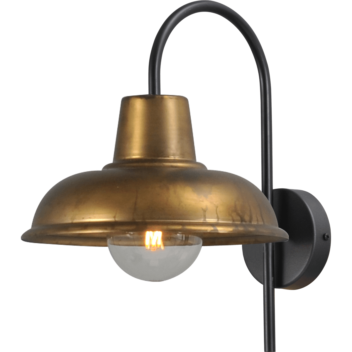 Industriële wandlamp di Panna gunmetal lengte 42cm diepte 32