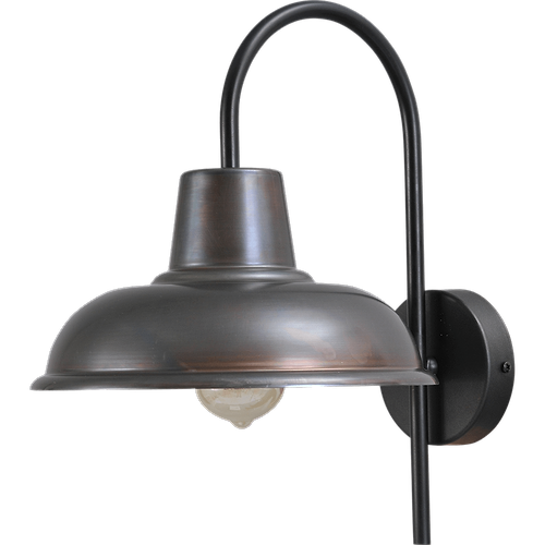 Industriële wandlamp di Panna gunmetal lengte 42cm diepte 32