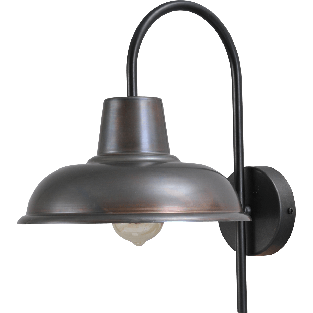 Industriële wandlamp di Panna gunmetal lengte 42cm diepte 32