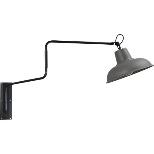 Industriële wandlamp di Panna movable arm gunmetal 123x49cm