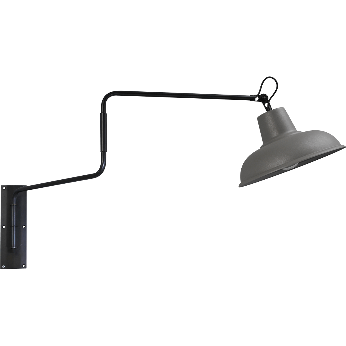 Industriële wandlamp di Panna movable arm gunmetal 123x49cm