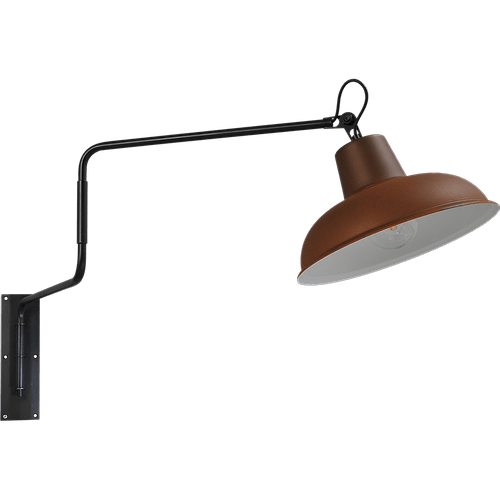 Industriële wandlamp di Panna movable arm gunmetal 123x49cm