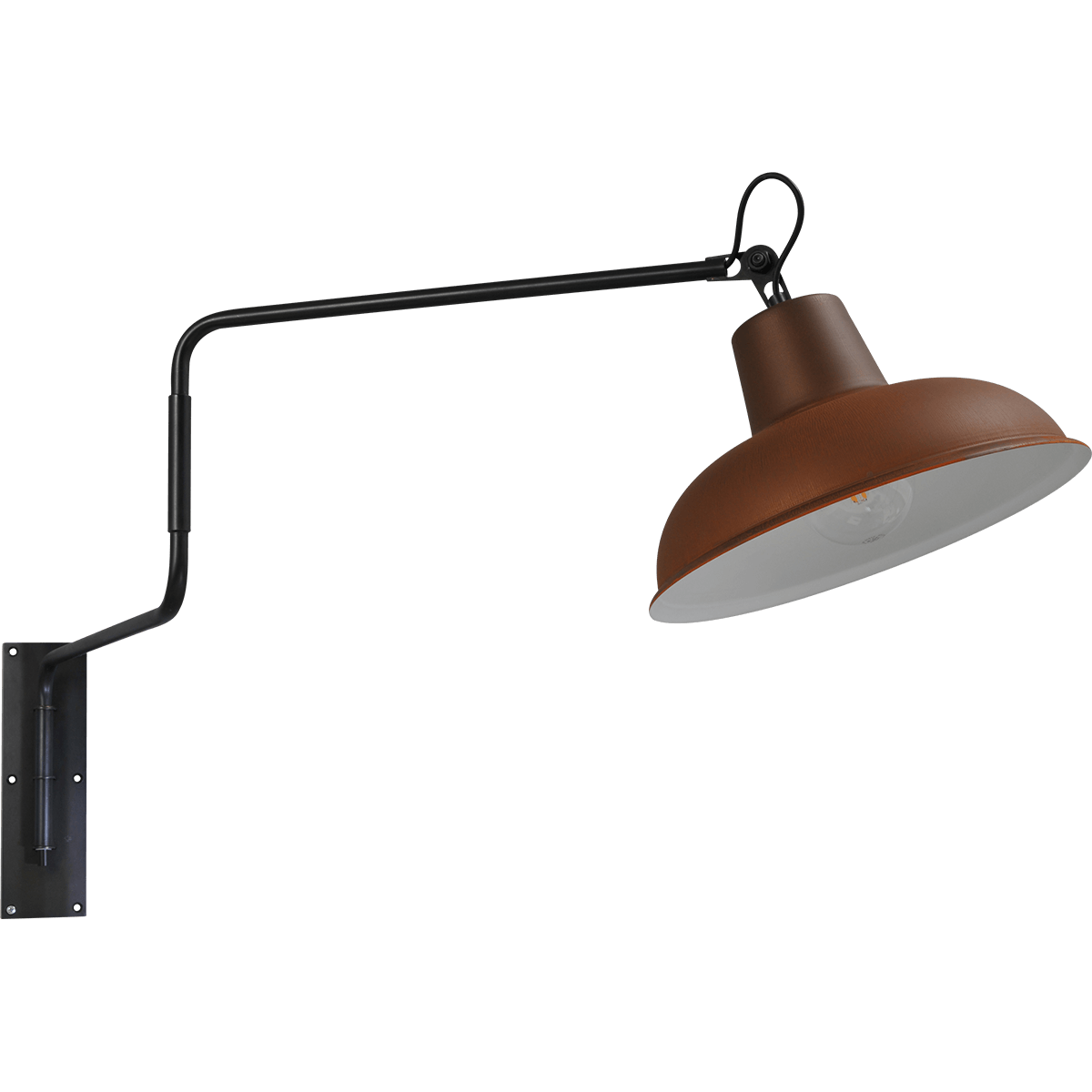 Industriële wandlamp di Panna movable arm gunmetal 123x49cm