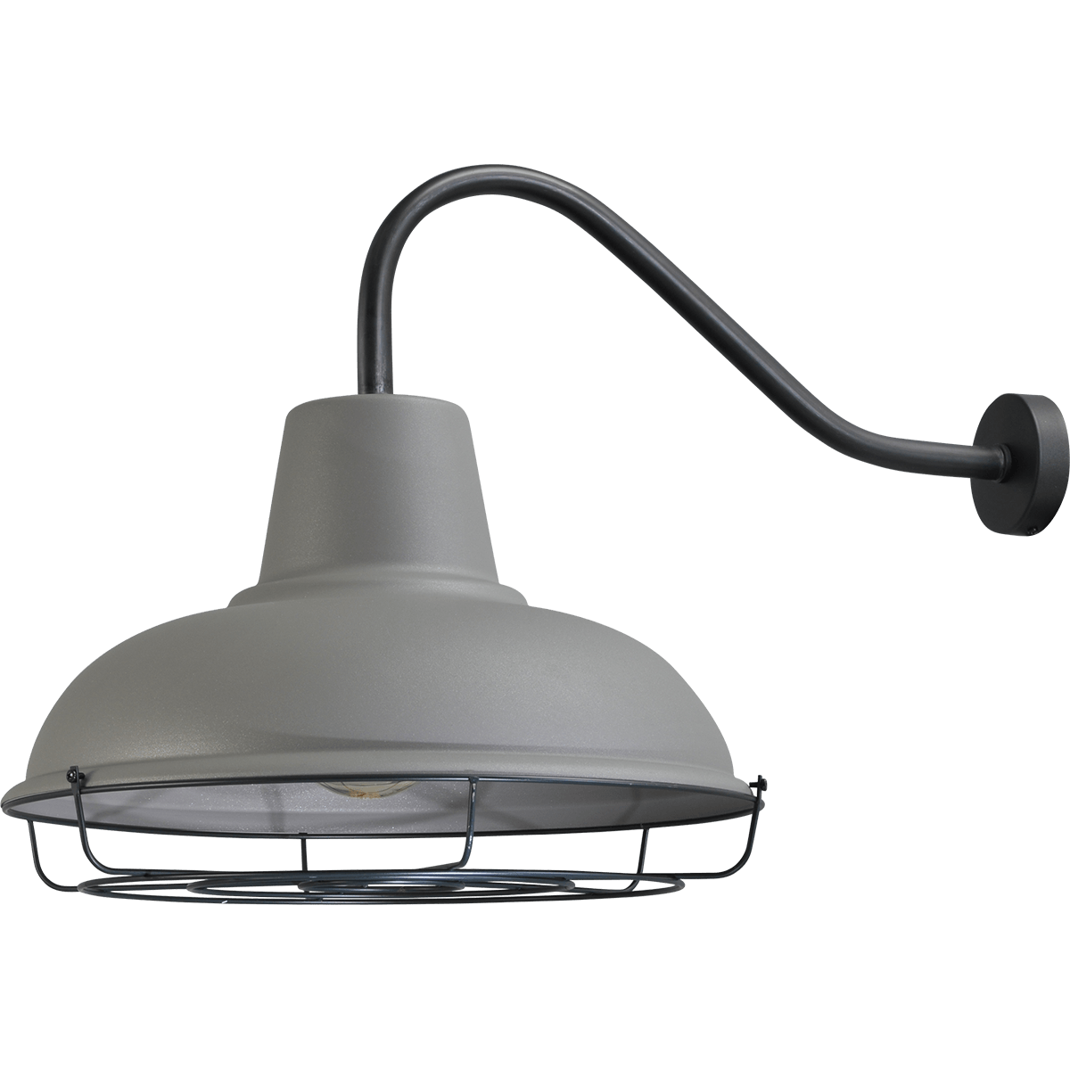 Industriële wandlamp di Panna zwart diepte 73cm hoogte 50cm