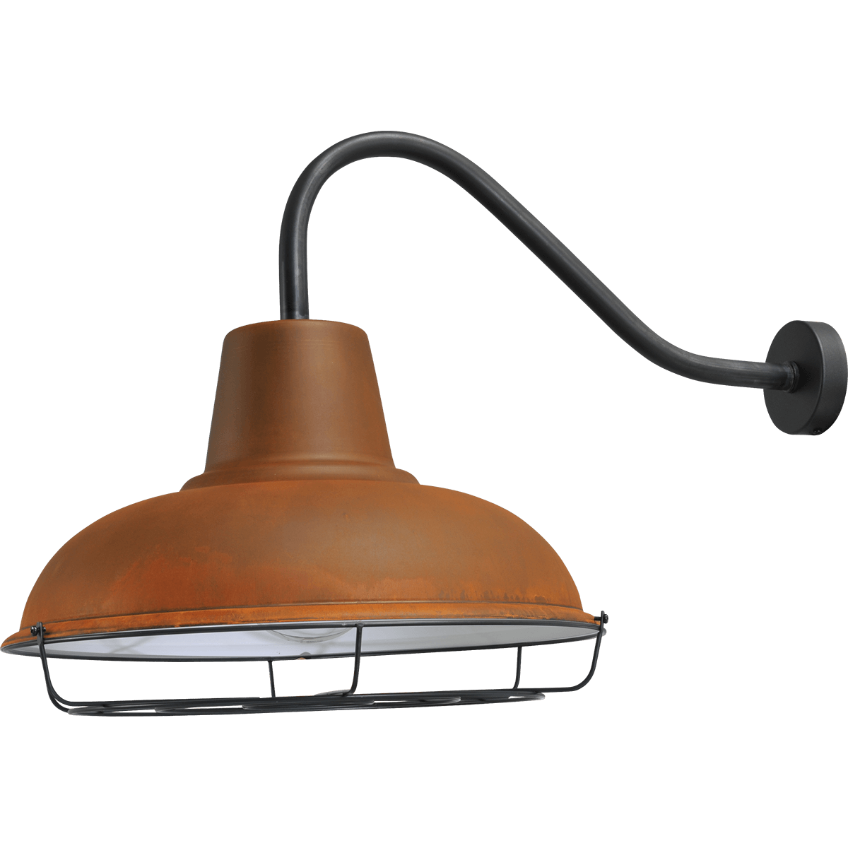 Industriële wandlamp di Panna zwart diepte 73cm hoogte 45cm