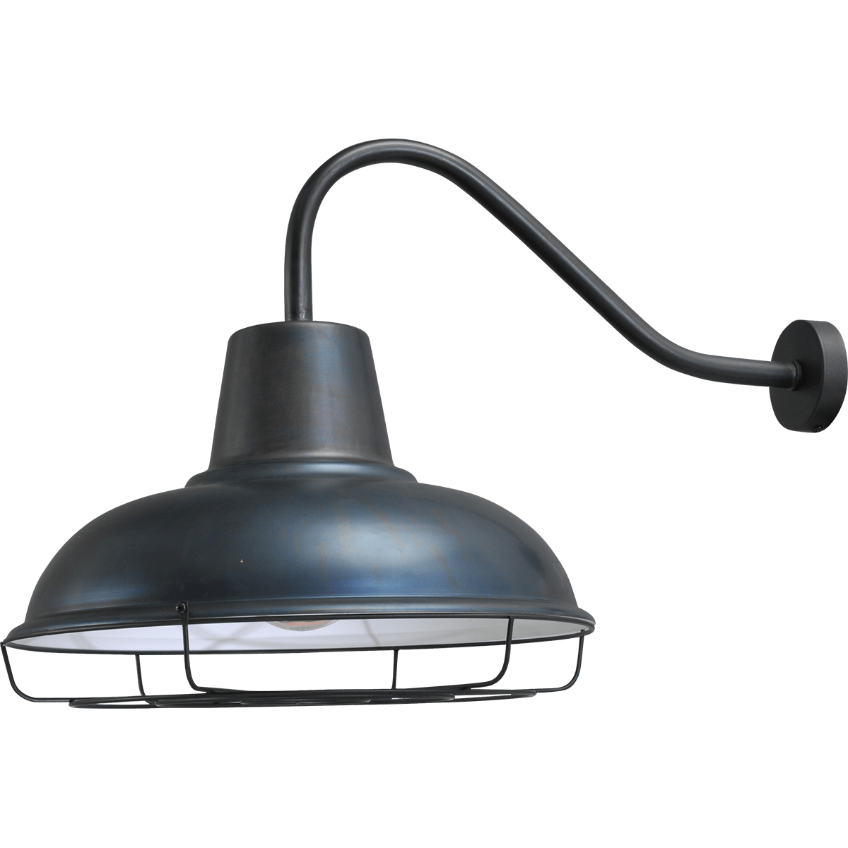 Industriële wandlamp di Panna zwart diepte 73cm hoogte 45cm