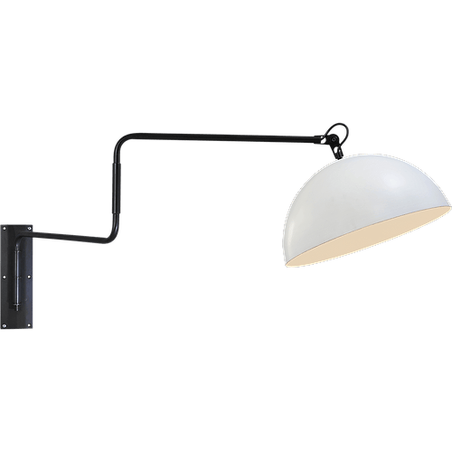 Industriële wandlamp Larino mat zwart beweegbare arm Ø40cm