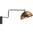 Industriële wandlamp Larino mat zwart beweegbare arm Ø40cm