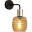 Wandlamp Bounty mat zwart/mat goud lengte  38cm downlight - depth 29 -5cm - glas smoke Ø19cm - MASTERLIGHT