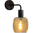 Wandlamp Bounty mat zwart lengte  38cm downlight - depth 29 -5cm - glas smoke Ø19cm - MASTERLIGHT