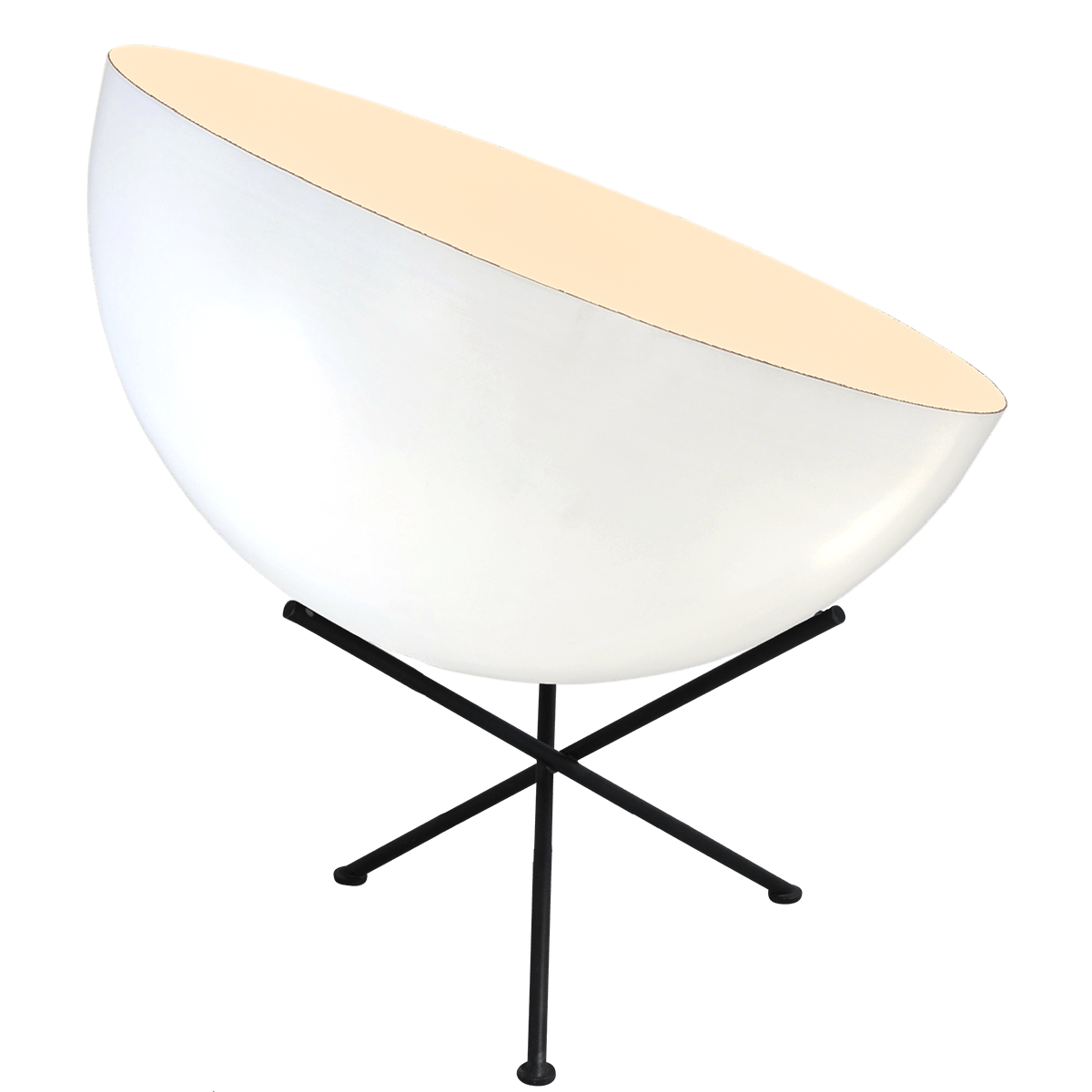 Industriële tafellamp Larino Ø50cm wit buitenkant