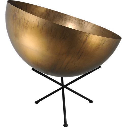 Industriële tafellamp Larino Ø50cm oud messing buitenkant E27