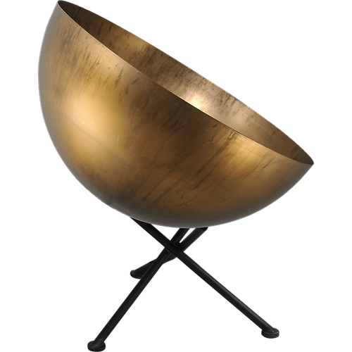 Industriële tafellamp Larino Ø40cm oud messing buitenkant E27