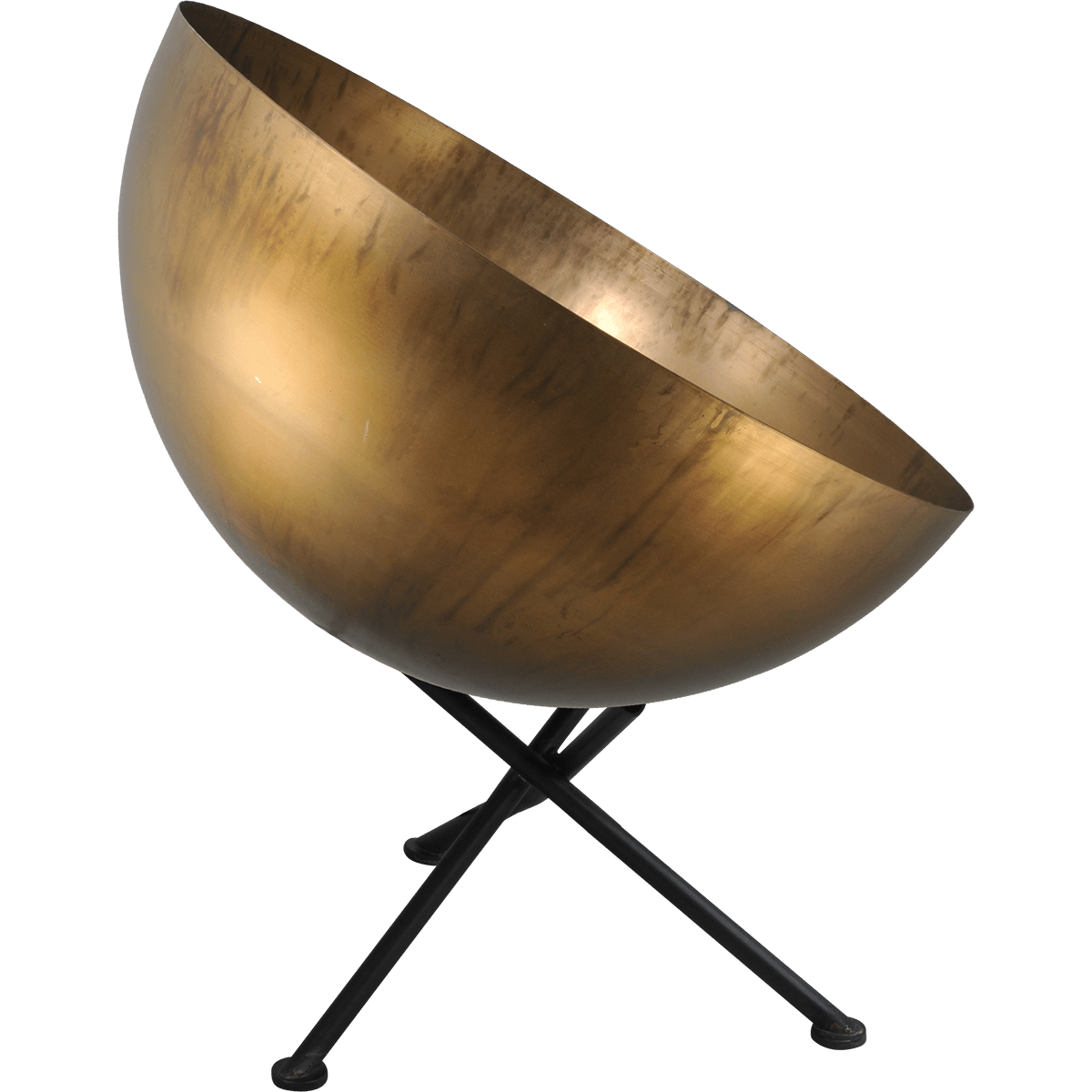 Industriële tafellamp Larino Ø40cm oud messing buitenkant E27