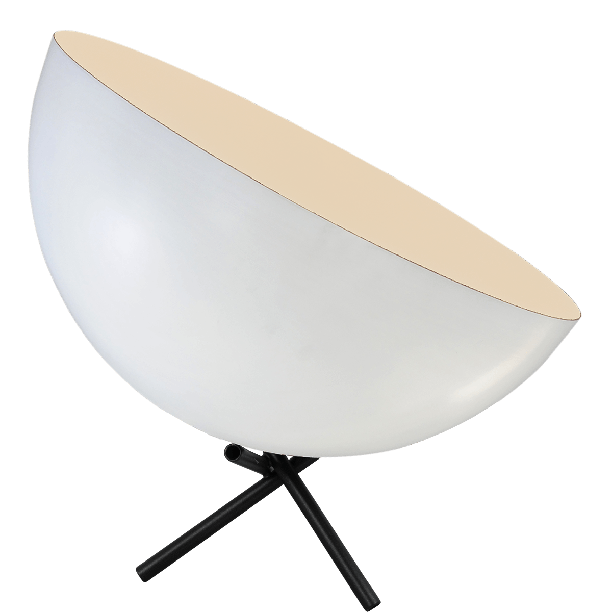Industriële tafellamp Larino Ø30cm wit buitenkant E27